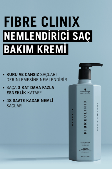 Fibre Clinix Kuru ve Kırılgan Saçlar İçin Nemlendirici Saç Bakım Kremi 1000ml küçük görsel 5